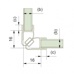 Magnetprofile 90° mit kurzem Glaseinstand für 8 mm 