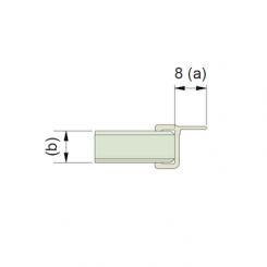 h-klein Profil mit weicher Lippe (gekürzt auf 8 mm) für 8 mm Glas 