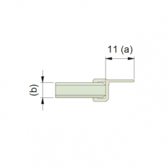 h-groß Profil für 6 mm Glas für Spalt 11.5 mm 