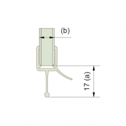Abtropfprofil gerade mit Dichtkeder für 6 u. 8 mm Glas 