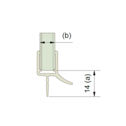 Abtropfprofil gebogen mit Dichtkeder für 6 u. 8 mm Glas 