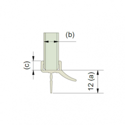 Abtropfprofil gebogen mit Dichtkeder u. Glaseinst. kurz für 8 mm Glas 